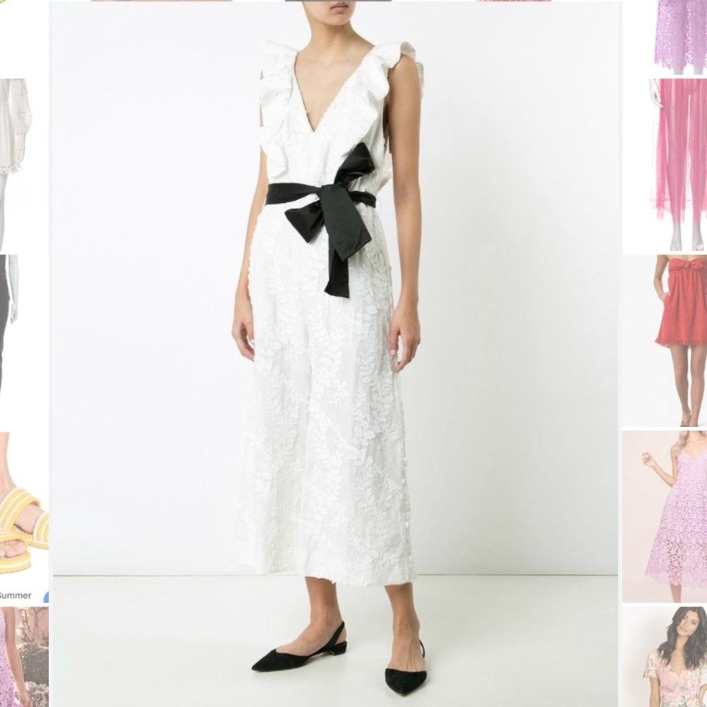 Zimmermann White Jumpsuit with Black Bow sz 1 small 4